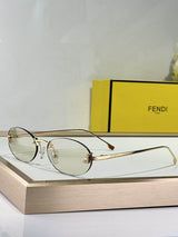 Slim Oval Metal Sunglasses
