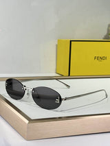 Slim Oval Metal Sunglasses