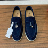 Navy Suede Loafers