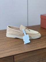 Cream Suede Loafers