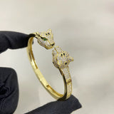 Panther Crystal Open Bangle