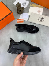 H Striped Leather Sneakers